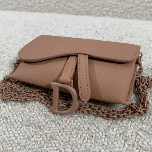 Authentic Pre-Owned Christian Dior Leather Saddle Nano Matte Dusty Rose - Picture 1 of 16